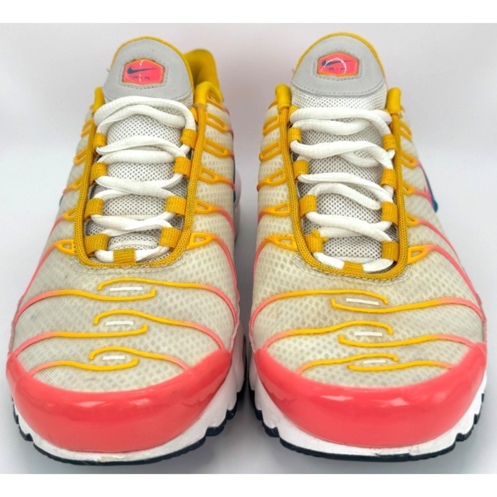 Nike Air Max Plus TN Pink Yellow White Running Shoes Womens Size 7 CJ9922-100 - Picture 2 of 8